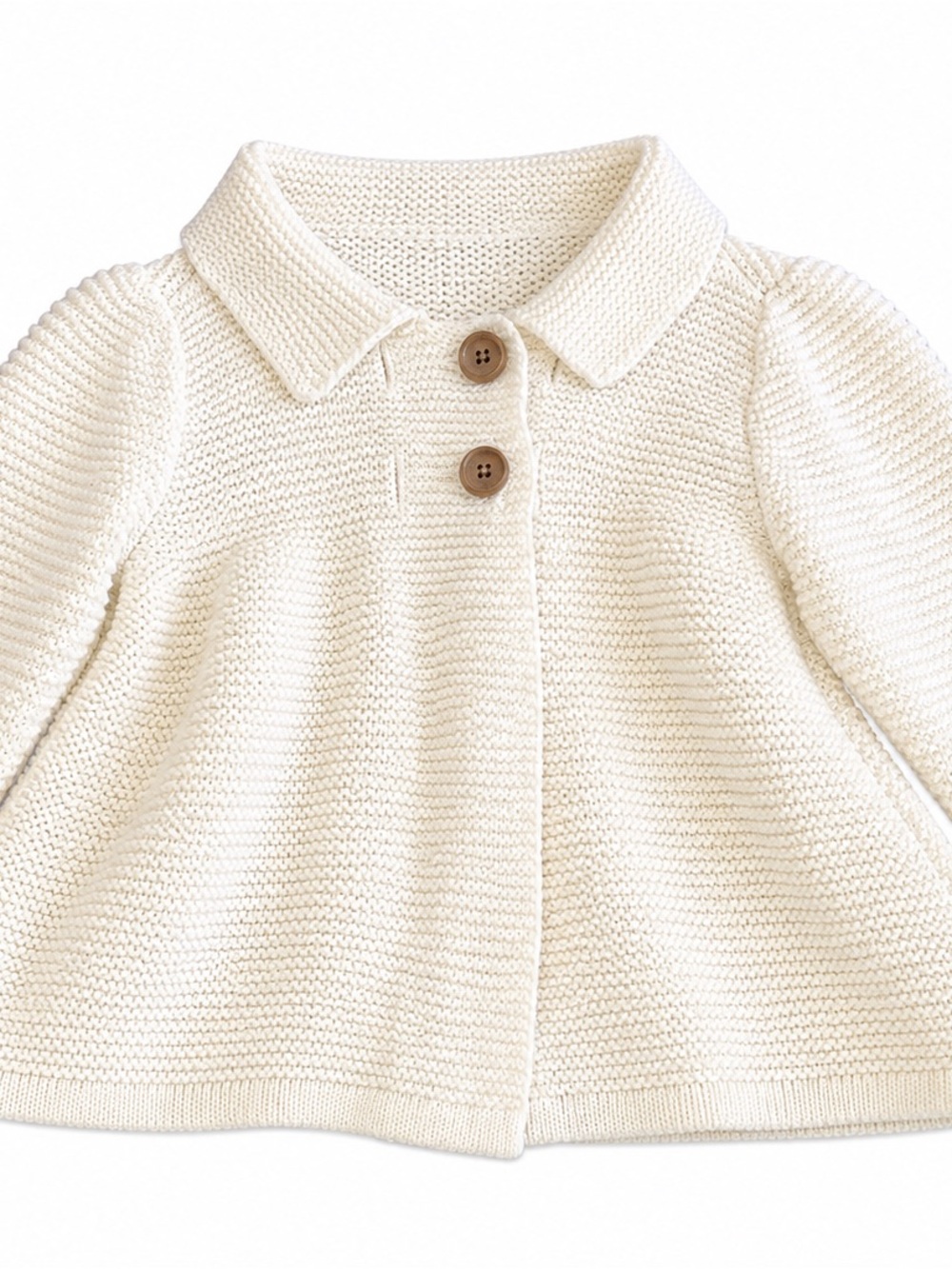 Old Navy Cream Knit Cardigan with Collar and Buttons